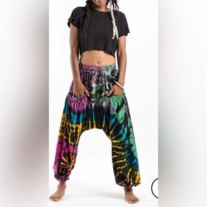 Colorful Tie-Dye Harem elastic waist Pants size S/M